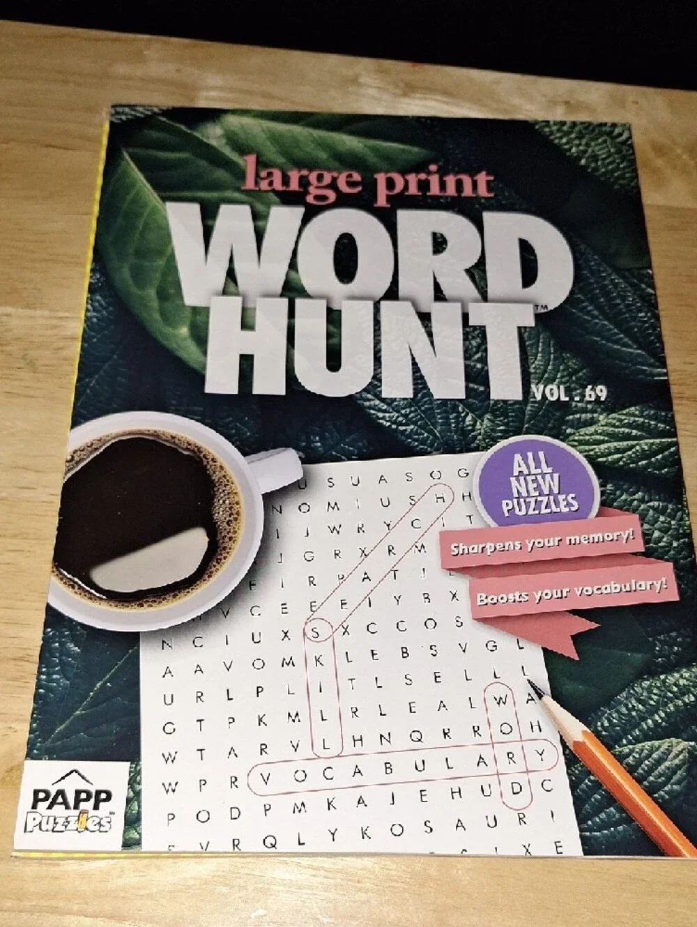 4 Large Print Word Hunt Puzzle Books NEW